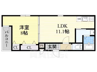 フジパレスパルトネールさとの3番館【1階】の間取り