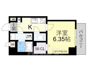 ウインズコート都島【1階】の間取り