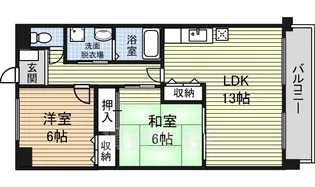 パラシオン車道東館【6階】の間取り