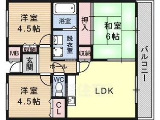コンフォート津々山【3階】の間取り