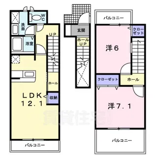 コーポ勢多Ⅱ番館【2階】の間取り