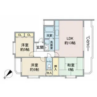 ホワイトレジデンス筒井【3階】の間取り