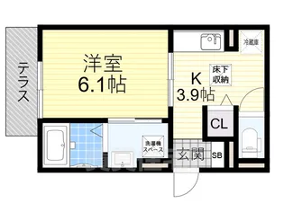 大阪府堺市堺区中安井町1丁【アパート】の間取り