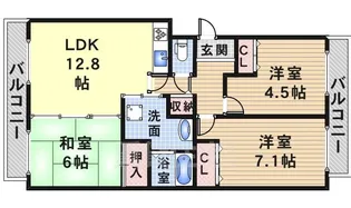 エステートプラザ伊丹【4階】の間取り