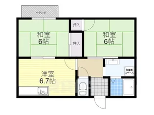 ヴェルデハイツ東【2階】の間取り