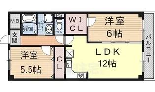レジデンス南草津【603号室】の間取り