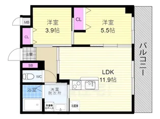 GRAND LATTICE Kawaramachi Shichijo【1階】の間取り