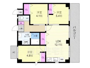 GRAND LATTICE Kawaramachi Shichijo【1階】の間取り