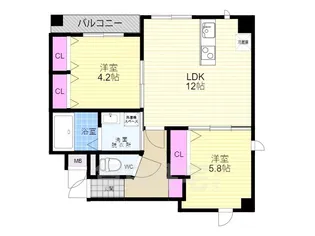 GRAND LATTICE Kawaramachi Shichijo【4階】の間取り