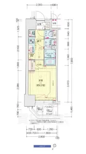 プレサンス三宮セントウエル【5階】の間取り