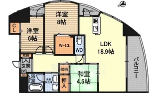 トリニティ北川口【4階】の間取り