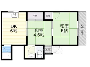 香里北ハイツ【2階】の間取り