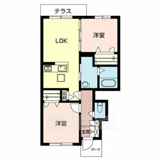シャーメゾン北八木【102号室】の間取り