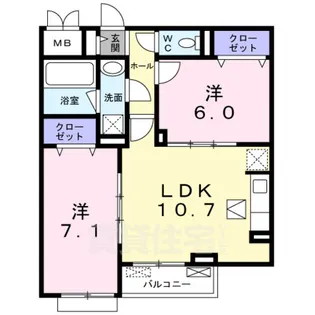 エフ ヒルサイドテラス【1階】の間取り