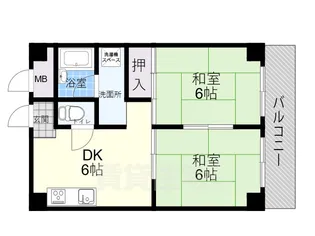 プリンスヴィラ東住吉【209号室】の間取り