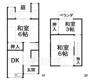 京都府京都市右京区山ノ内池尻町【一戸建】の間取り