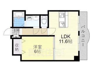 ミモザ千【6階】の間取り