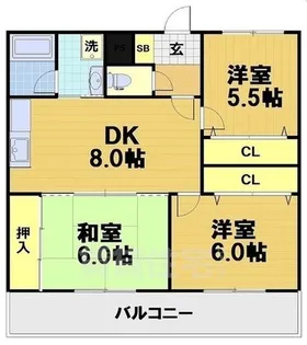 MOグロリーエイト【3階】の間取り
