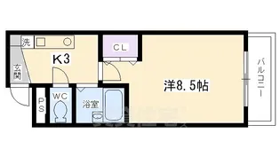 サンバリエ木屋町【3階】の間取り