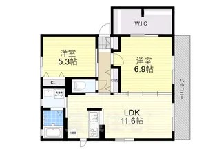 グランディール玄兎B棟【2階】の間取り