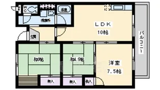 グリーンハイツ一美【305号室】の間取り
