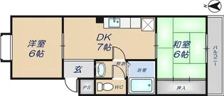 ツイン石切2【3階】の間取り
