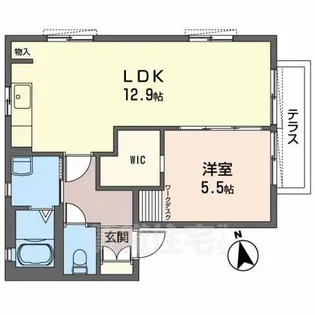 エトワール祝園B【1階】の間取り