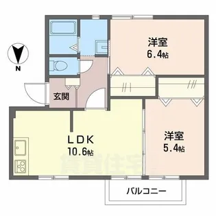 エクセル青垣C【2階】の間取り