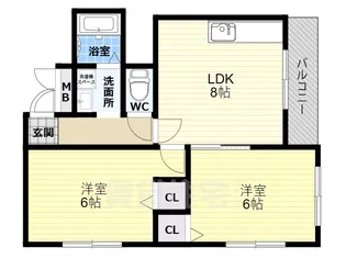 日之出ビレッジ【305号室】の間取り
