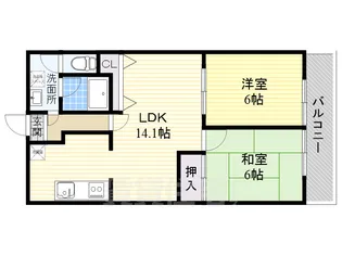 ももちゃんヒルズ和泉【7階】の間取り