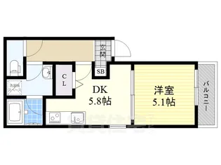 Hブランド尼崎【1階】の間取り