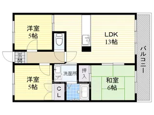 草愛マンションA【A301号室】の間取り