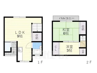 大阪府堺市西区鳳中町5丁【テラスハウス】の間取り