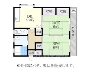 マンション川原【2階】の間取り