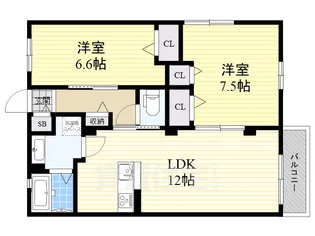 ボヌールメゾンサカイ2【3階】の間取り