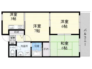 第3中尾ハイツ【2階】の間取り
