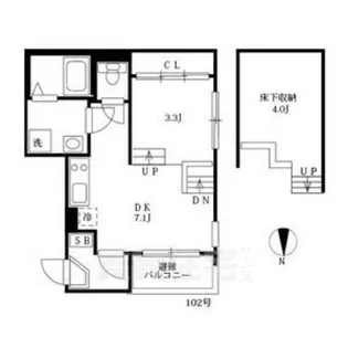 ハーモニーテラス二番6【1階】の間取り