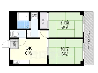 プリンスヴィラ東住吉【2階】の間取り