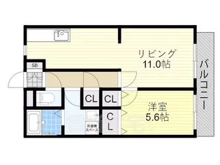 ベルヴィ栗東【1階】の間取り