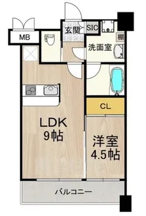 プレジオ緑地公園【4階】の間取り