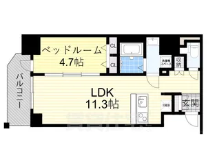 コンフォリア・リヴ新大阪WEST【8階】の間取り