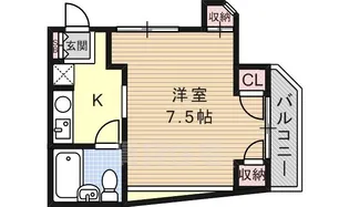 長洲ホワイトパレス1号館【301号室】の間取り