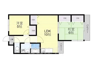 リバーサイド仁和寺【1階】の間取り