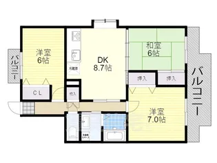 ガーデンハウス石山寺【100号室】の間取り