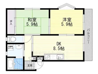 スカイハイツ1【2階】の間取り