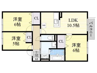 セジュール八尾南【2階】の間取り