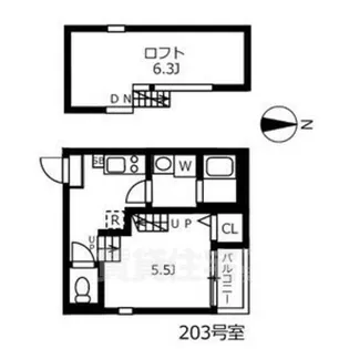 ハーモニーテラス呼続【2階】の間取り