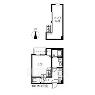 ハーモニーテラス愛知町Ⅲ【2階】の間取り