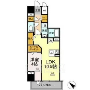 1LDKの間取り画像