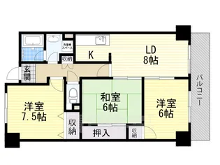 ロイヤルプラザ千里【2階】の間取り